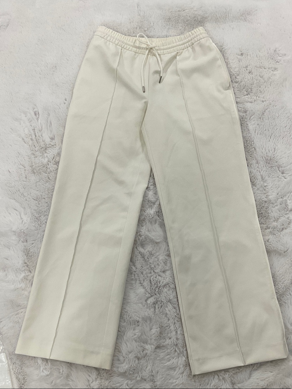 Athleta Cream Wide-Leg Drawstring Pants Size 2 Petite